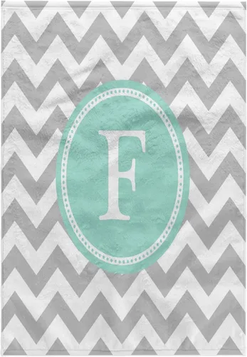 Vista 16 de 3dRose Toalla, Letra C Gris y Blanco Chevron con Monograma Menta Personal Inicial C