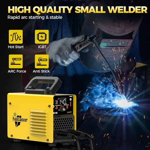 Vista 4 de HAXIAOER Soldador de palo 140A 2 en 1 MMA Lift TIG Soldador con pantalla LCD inteligente digital, máquina de soldadura portátil con fuerza de arco