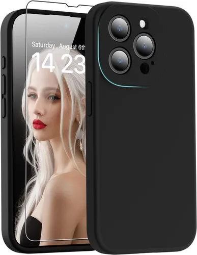 Vista 56 de DEENAKIN Funda de silicona compatible con iPhone 12 con protector de pantalla, mejora la protección de la cámara, funda protectora suave y flexible