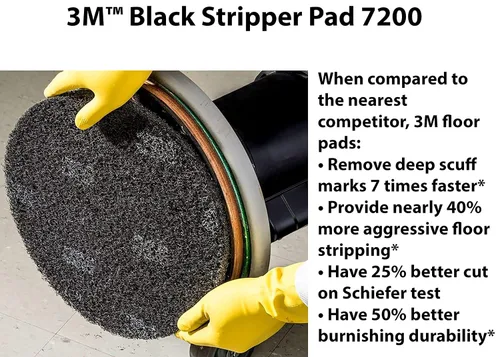 Vista 2 de 3M Almohadilla Decapante Negra 7200, 12 pulgadas