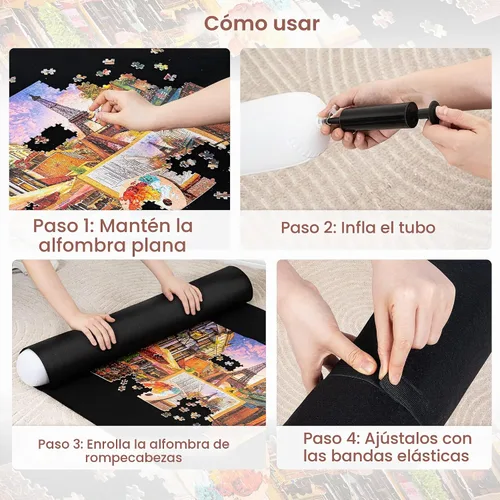 Vista 4 de Becko US Alfombrilla enrollable para rompecabezas de 2000 piezas con bomba