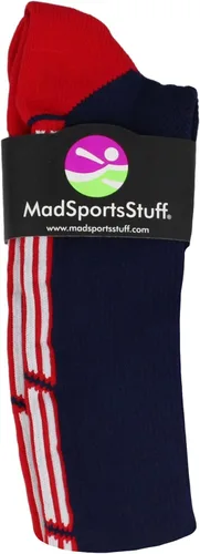 Vista 2 de MadSportsStuff Patriot USA Flag - Calcetines de estrellas y rayas para béisbol, sóftbol, fútbol, niños, niñas, hombres y mujeres, sobre