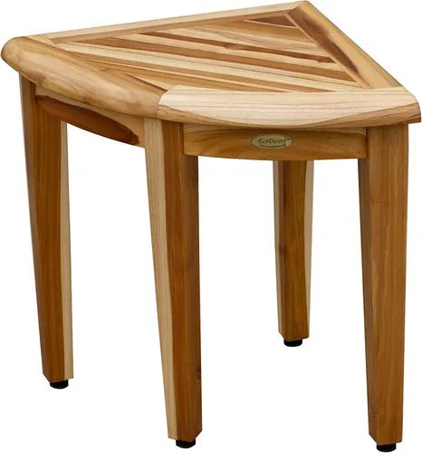 Vista 9 de EcoDecors Snazzy Corner Banco Taburete Asiento Silla de Ducha Impermeable de Madera de Teca Para Ducha Interior Proporciona Seguridad