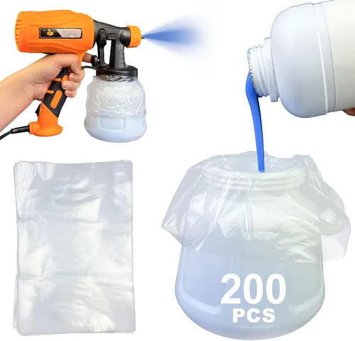 Vista 9 de 50 revestimientos para vasos rociadores de pintura, bolsas de pulverización de pintura desechables de 7.8 x 11.8 pulgadas, revestimientos
