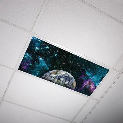 Vista 13 de Cubierta de luz fluorescente para luces de techo de aula, inserto de película retroiluminada de alta calidad, 2 x 4 (22.38 x 46.5 pulgadas)