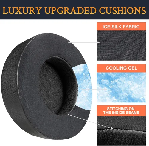 Vista 5 de SOULWIT Almohadillas de enfriamiento para auriculares Corsair Virtuoso, almohadillas con espuma de aislamiento de ruido de alta densidad, grosor