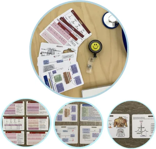 Vista 4 de Juego de 6 tarjetas de referencia para enfermera y PDF gratuito (PDF) - BLS, RCP, ACLS, ritmo de 18 ECG, código azul, lectura cardíaca, 12 ECG - ER