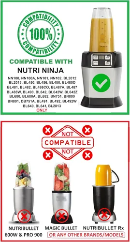 Vista 2 de Blendin Vaso grande alto de 24 onzas con tapa Sip N Seal de repuesto, compatible con licuadoras Nutri Ninja Auto IQ y Duo - Vasos de repuesto
