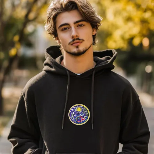 Vista 4 de Hippie Boho Sun Moon Yin Yang - Parche tejido para planchar