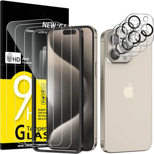 Vista 38 de NEW'C 3x Protector de privacidad para pantalla de iPhone 13 (15,49 cm) + 3x Protector de lente de cámara, protección del sensor, película de vidrio