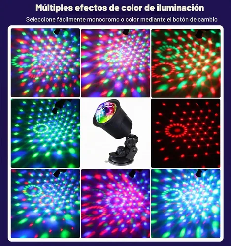 Vista 2 de Paquete de 2 luces recargables de bola de discoteca activadas por sonido para interiores