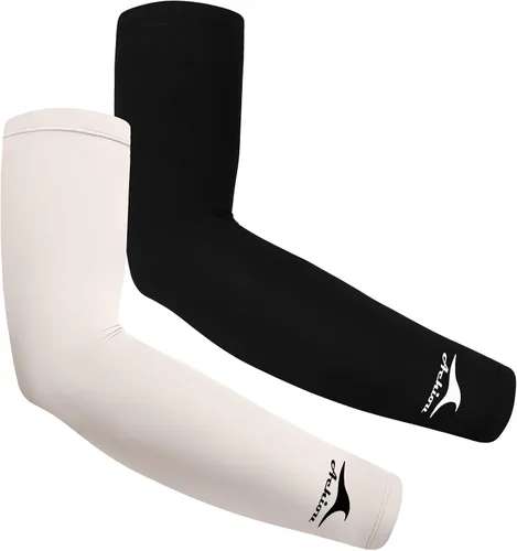 Vista 22 de Achiou Mangas de Brazo de Seda de Hielo Refrigerante, Mangas de Protección Solar UV de Verano, de Compresión UPF 50+ para Mujeres, Voleibol