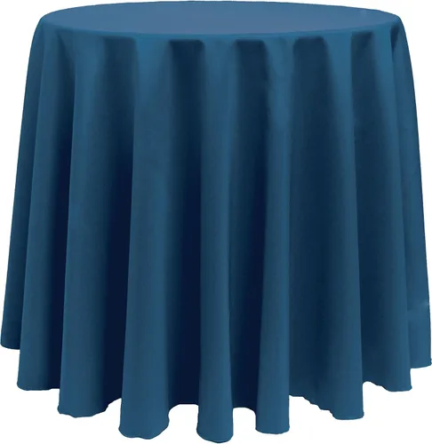 Vista 69 de Ultimate Textile 96in Round Tablecloth - Polyester Linen Table Cloth, Machine Washable, Stain & Wrinkle Resistant, Seamless Design for Events - Aqua