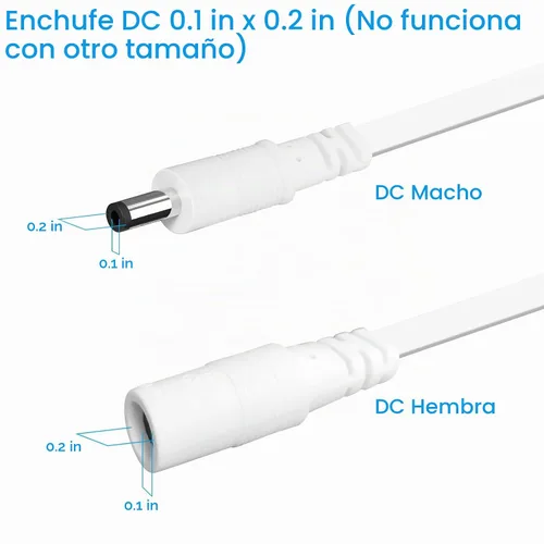 Vista 3 de Cable de extensión de alimentación CC de 12 V 3.05 m 2.1 mm×5.5 mm, cable de extensión de alimentación universal de 12 V para cámara de seguridad