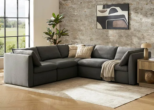 Vista 59 de mopio Sofá modular de gran tamaño con fundas y almacenamiento totalmente extraíbles, secciones convertibles en forma de U y L, moderno sofá de nube