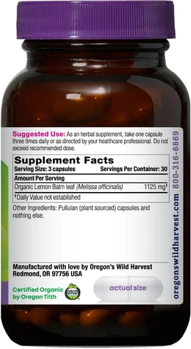 Vista 2 de Oregon 's Wild Harvest - Bálsamo de Limón – 90 comprimidos., 706195004068, 1, 1