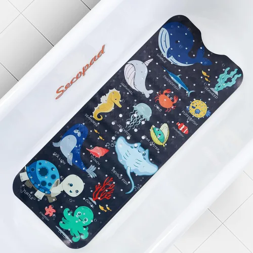 Vista 7 de Secopad Alfombra de Baño para Bañera Antideslizante, Lavable a Máquina, Alfombra Antideslizante de Dibujos Animados para Bañera de Bebé y Ducha