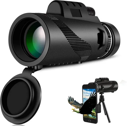 Vista 7 de 12 * 50HD monocular Telescope with Smartphone Adapter, Tripod, high Power monocular, Lightweight monocular Telescope for Bird Watching Trips Green