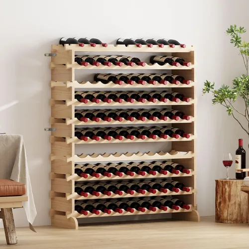Vista 2 de soges Estante de vino para 100 botellas, estante apilable de almacenamiento de vino de 10 niveles, estantes de exhibición de vino, estante de vino