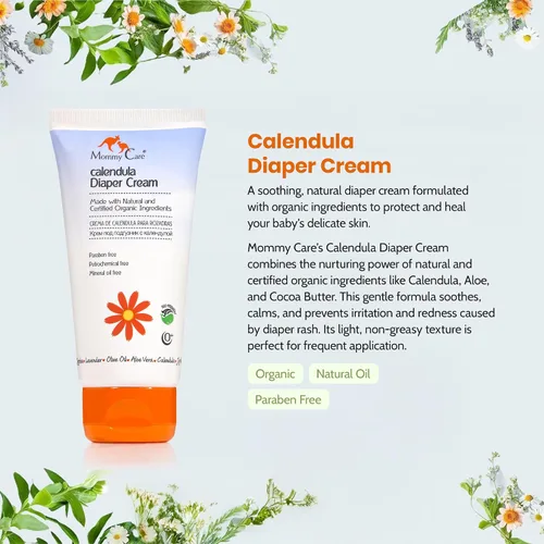 Vista 2 de Mommy Care Crema orgánica para la dermatitis del pañal para bebés, crema natural de caléndula, pasta de barrera suave y calmante para recién