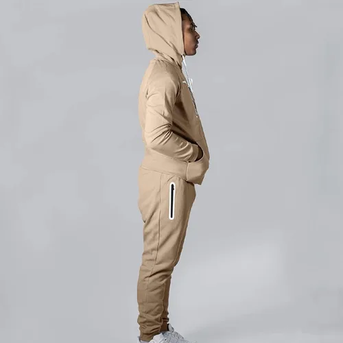 Vista 5 de Muscularfit Conjunto deportivo de 2 piezas con capucha y cordón para hombre