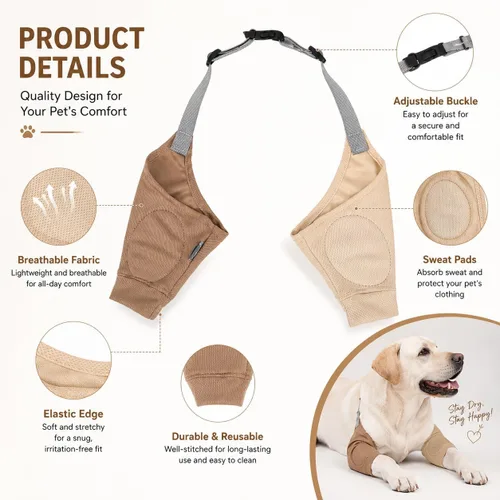 Vista 5 de Protector de codo para perro, mangas para perros para heridas y patas delanteras, mantiene la herida del codo limpia, con acolchado