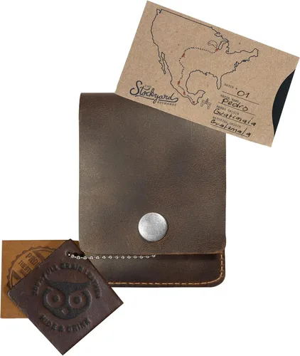 Vista 7 de Hide & Drink, Cartera vertical con bolsillo frontal con ranura para tarjetas, almacenamiento compacto para billetes, tarjetero, cuero de grano
