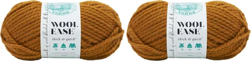 Vista 111 de Lion Brand Yarn - Ovillo de lana Wool-Ease Thick & Quick color fuerza aérea Super Bulky Wool Acrylic Blend Fiber for Soft Hats, Sweaters, Chunky