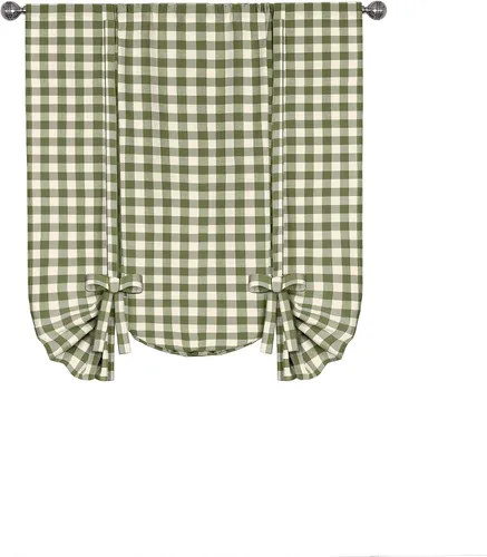 Vista 9 de Achim Home Furnishings - Cortina de ventana a cuadros de un solo paño, 42 x 63 pulgadas, blanca y negra