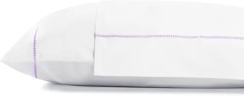 Vista 42 de Fundas de almohada 100% algodón percal con encaje fluer tamaño Queen/estándar, color blanco, 2 piezas de fundas de almohada, ropa de cama fuerte