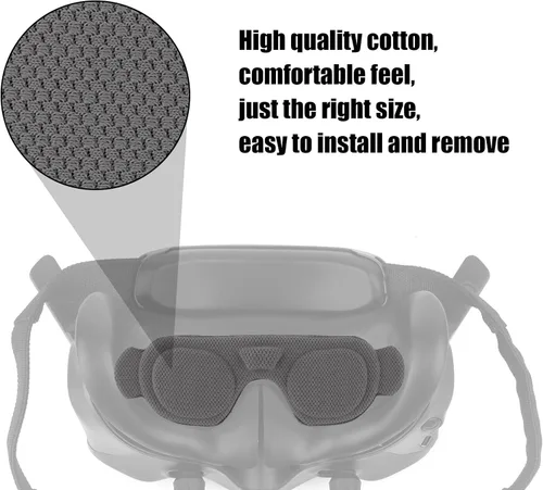 Vista 3 de Gafas 3 Cubierta protectora para DJI, gafas a prueba de polvo, 3 almohadillas cómodas, 3 protectores de lentes, almohadillas para ojos, accesorios