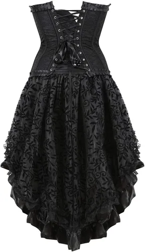 Vista 5 de Disfraz de cosplay punk de malla para mujer, corsé gótico, faja moldeadora, sexy, disponible en tallas grandes