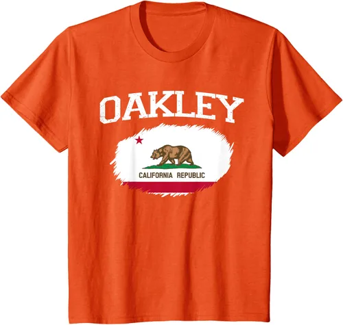 Vista 69 de OAKLEY CA CALIFORNIA Flag Vintage USA Sports Hombre Mujer Camiseta, Negro