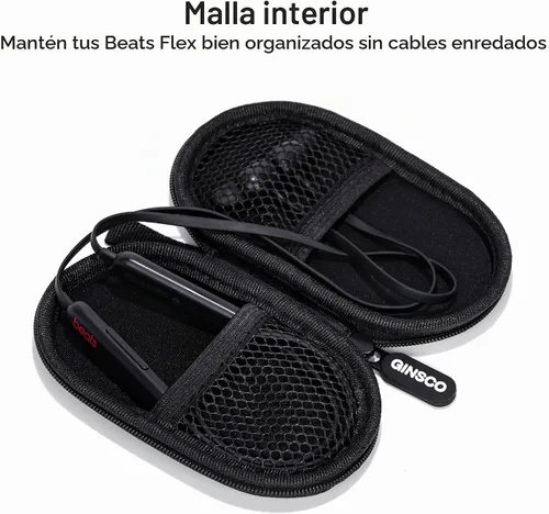Vista 8 de Ginsco Estuche Mini-Portátil para Auriculares Beats Flex Inalámbricos con Micrófono Integrado, para Auriculares Apple EarPods con Cable/Auriculares