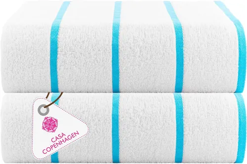 Vista 29 de CASA COPENHAGEN Bella - Juego de toallas de 6 piezas, color gris a rayas, 21.16 oz/m², 2 toallas de baño, 2 toallas de mano y 2 toallas pequeñas