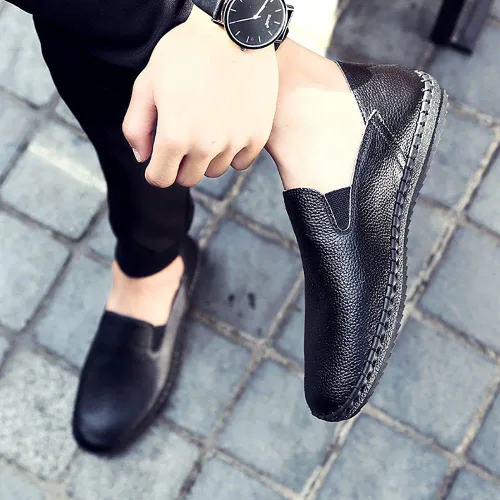 Vista 5 de mitvr Mocasines casuales de cuero para hombre, zapatos suaves para caminar