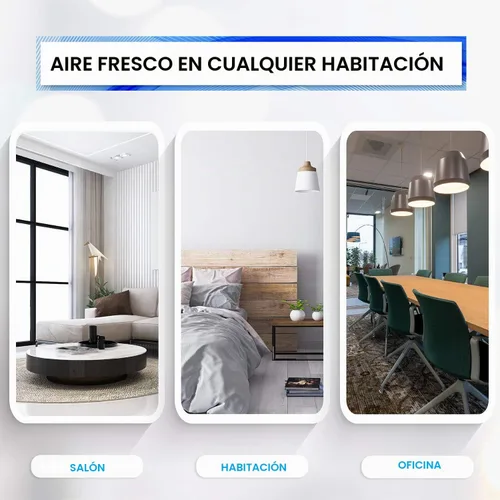 Vista 3 de Fresh Aire máquina con fragancia de lavanda Rainmate arcoíris de color negro con 6 luces ledes de color cambiante