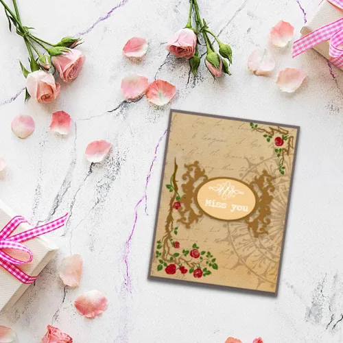 Vista 5 de Sellos transparentes vintage – Fondo de rosas de primavera, patrón de flores pequeñas, sellos de goma transparente para manualidades, álbumes