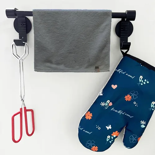 Vista 4 de Toallero magnético para toallero, toallero con ganchos de almacenamiento para refrigerador, estufa de cocina, horno, lavavajillas, lavadora