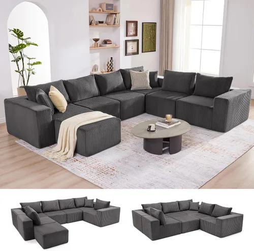Vista 14 de Sofá seccional modular de 108", sofá seccional Cloud con asiento profundo, sofá modular moderno en forma de L con chaise, sofás tapizados sin Beige