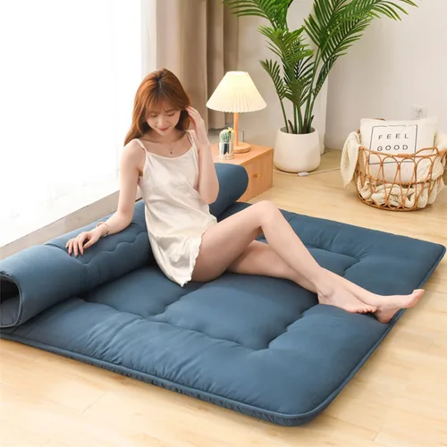 Vista 3 de Colchón de futón japonés extra grueso plegable enrollable para suelo, colchón de arrastre para el suelo, colchón de campamento, colchoneta de dormir