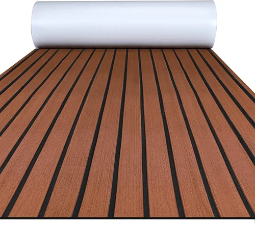 Vista 13 de FOCEAN Boat Flooring EVA Foam Boat Decking Faux Teak Marine Flooring Marine Mat Sheet for Motorboat Jon Boats Bass Boat RV Kayak, 94.5"x
