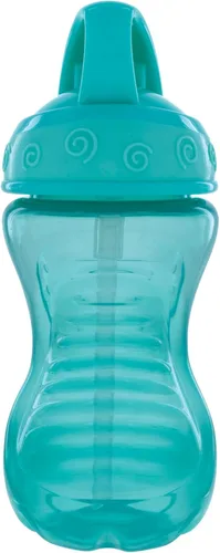 Vista 6 de Nuby Flip-It - Vasos duros con pajita Vari-Flo (paquete de 2) 10 onzas, resistentes a derrames, a partir de 12 meses, color aguamarina/rojo