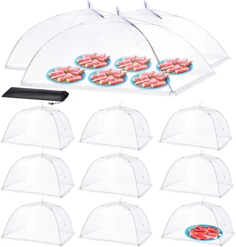 Vista 8 de Cubiertas de Alimentos para Exteriores - 1 Extra Grande (40 x 25 pulgadas) y 4 Grandes (17 x 17 pulgadas) Carpas de Comida/Cubiertas de Alimentos