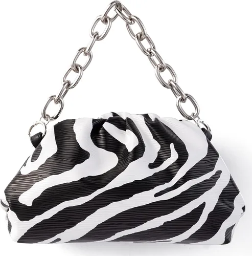 Vista 3 de Bolso cruzado para mujer con diseño de nube, bolso de noche brillante, bolso de mano con cordón ajustable, bolso de hombro fruncido