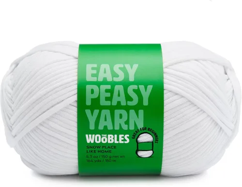 Vista 13 de Woobles Easy Peasy Hilo para Principiantes - Hilo de Ganchillo y Tejer - Mediano #4 Worsted - Mezcla de Algodón-Nailon