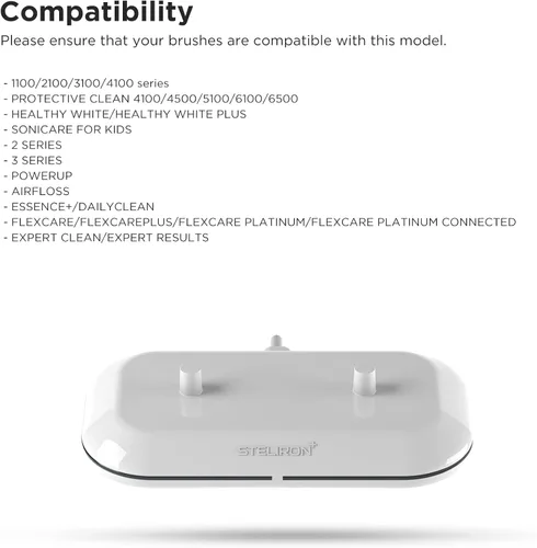 Vista 6 de Galvanox Cargador de cepillo de dientes dual para cepillos de dientes eléctricos Philips Sonicare - Repuesto para HX6100 funciona con limpieza