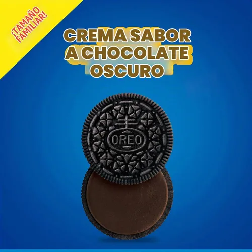 Vista 4 de OREO - Galletas de sándwich de chocolate con crema de chocolate oscuro, 1 paquete de tamaño familiar de 17 onzas Always made with Real Cocoa