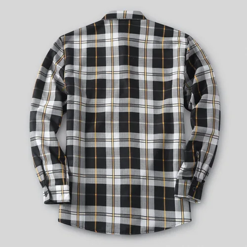 Vista 12 de Camisas casuales de franela de manga larga con botones y ajuste regular para hombre para otoño e invierno con forro polar