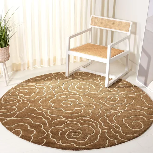 Vista 24 de SAFAVIEH Soho Collection SOH812B - Alfombra decorativa suave de lana y viscosa de 2 x 3 pies, hecha a mano, color azul claro y marfil
